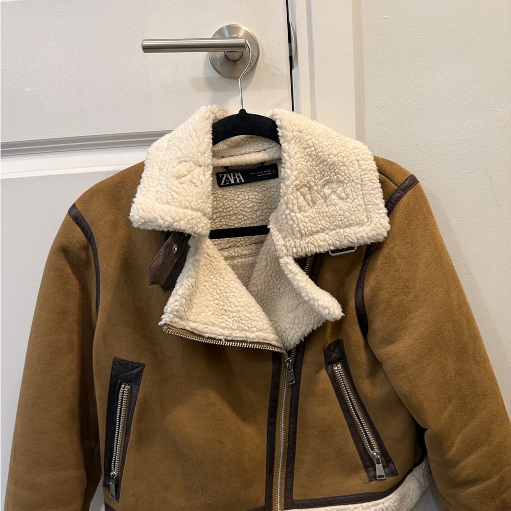 Zara Cream Shearling Jacket